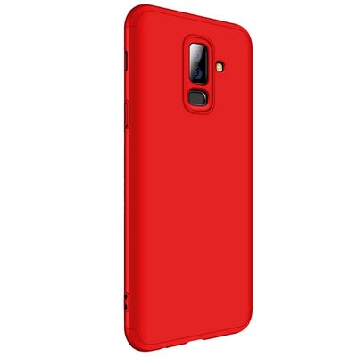 Microsonic Samsung Galaxy A6 Plus 2018 Kılıf Double Dip 360 Protective AYS Kırmızı