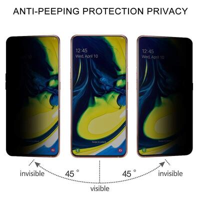 Microsonic Samsung Galaxy A80 Invisible Privacy Kavisli Ekran Koruyucu Siyah