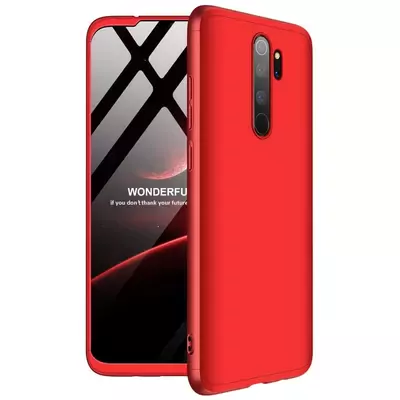 Microsonic Xiaomi Redmi Note 8 Pro Kılıf Double Dip 360 Protective Kırmızı