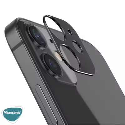 Microsonic Apple iPhone 12 Kamera Lens Koruma Camı V2 Siyah