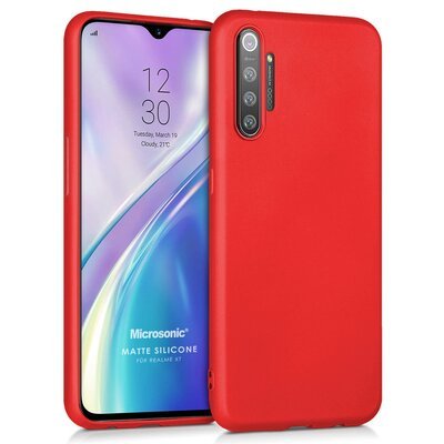 Microsonic Realme XT Kılıf Matte Silicone Kırmızı