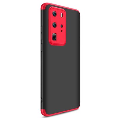 Microsonic Huawei P40 Pro Kılıf Double Dip 360 Protective AYS Siyah Kırmızı