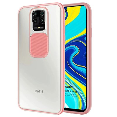 Microsonic Xiaomi Redmi Note 9S Kılıf Slide Camera Lens Protection Pembe