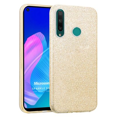 Microsonic Huawei Y7P Kılıf Sparkle Shiny Gold