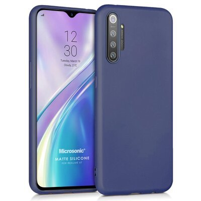 Microsonic Realme XT Kılıf Matte Silicone Lacivert