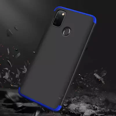 Microsonic Samsung Galaxy M30s Kılıf Double Dip 360 Protective Siyah Mavi