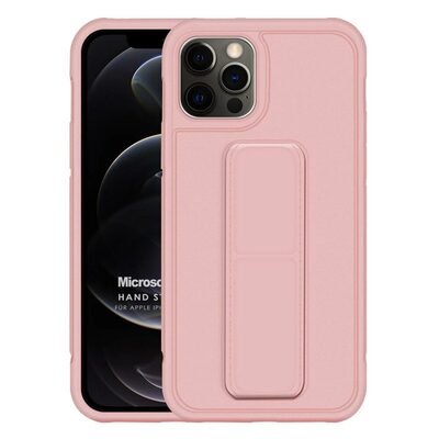 Microsonic Apple iPhone 12 Pro Kılıf Hand Strap Rose Gold