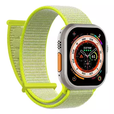 Microsonic Apple Watch Series 11 46mm Hasırlı Kordon Woven Sarı