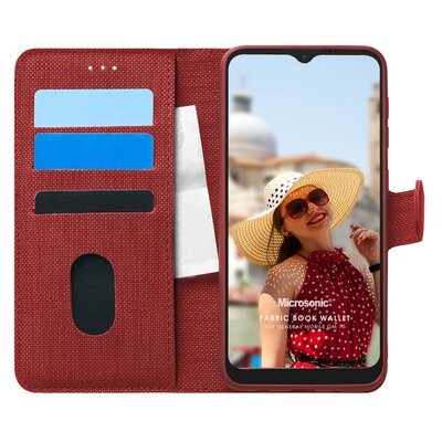 Microsonic General Mobile GM 10 Kılıf Fabric Book Wallet Kırmızı