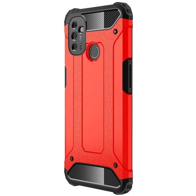 Microsonic OnePlus Nord N100 Kılıf Rugged Armor Kırmızı