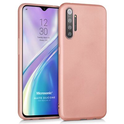 Microsonic Realme XT Kılıf Matte Silicone Rose Gold