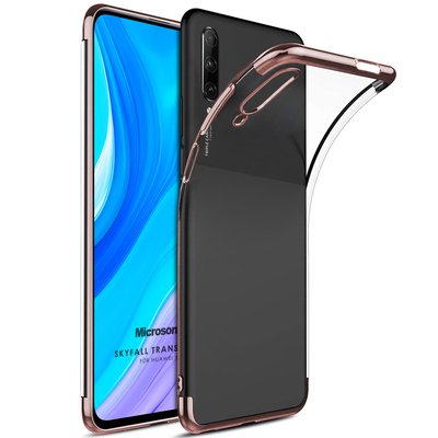 Microsonic Huawei Y9S Kılıf Skyfall Transparent Clear Rose Gold