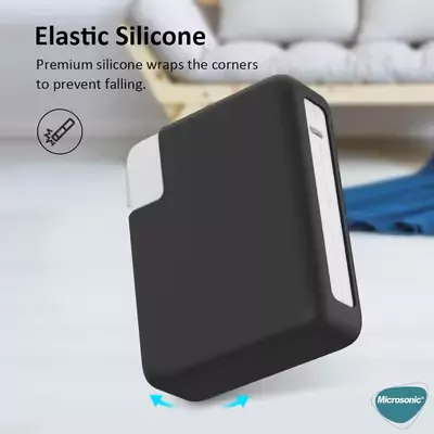 Microsonic Macbook Şarj Adaptör Kılıf (85W-87W-96W) Matte Silicone Siyah