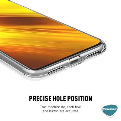 Microsonic Xiaomi Poco X3 Pro Kılıf Komple Gövde Koruyucu Silikon Şeffaf