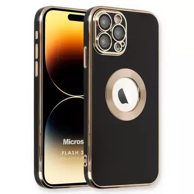 Microsonic Apple iPhone 15 Pro Kılıf Flash Stamp Siyah