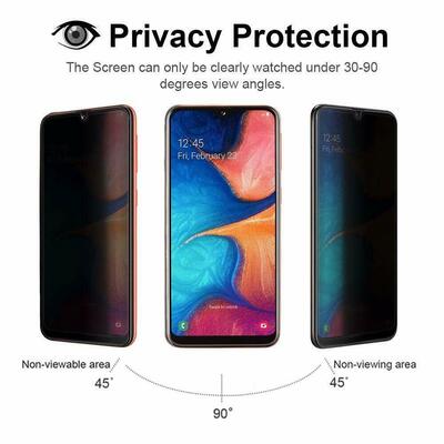 Microsonic Samsung Galaxy A7 2018 Invisible Privacy Kavisli Ekran Koruyucu Siyah