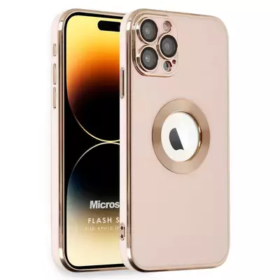 Microsonic Apple iPhone 15 Pro Kılıf Flash Stamp Rose Gold