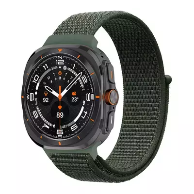Microsonic Samsung Galaxy Watch Ultra 2025 Hasırlı Kordon Woven Sport Loop Koyu Yeşil