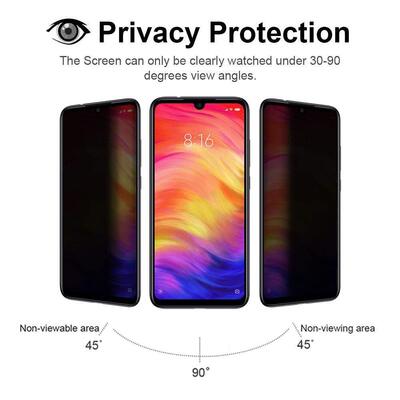 Microsonic Xiaomi Redmi Note 7 Invisible Privacy Kavisli Ekran Koruyucu Siyah