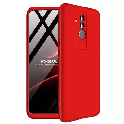 Microsonic Huawei Mate 20 Lite Kılıf Double Dip 360 Protective Kırmızı