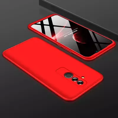 Microsonic Huawei Mate 20 Lite Kılıf Double Dip 360 Protective Kırmızı