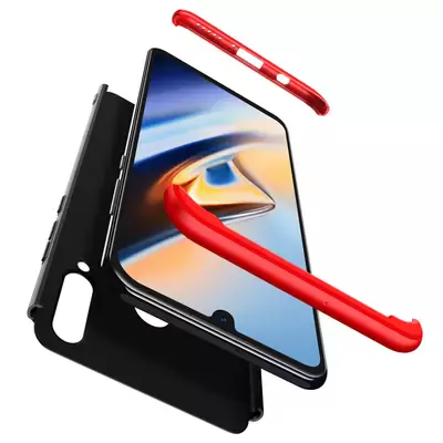 Microsonic Samsung Galaxy A20s Kılıf Double Dip 360 Protective Siyah Kırmızı