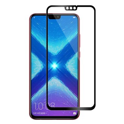 Microsonic Huawei Honor 8X Kavisli Temperli Cam Ekran Koruyucu Film Siyah