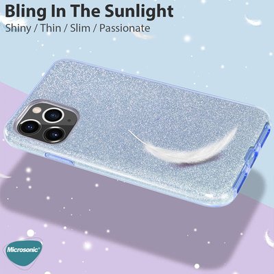 Microsonic Huawei P40 Lite Kılıf Sparkle Shiny Gümüş