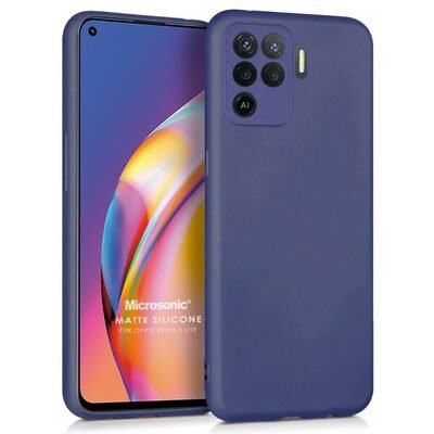 Microsonic Oppo Reno 5 Lite Kılıf Matte Silicone Lacivert