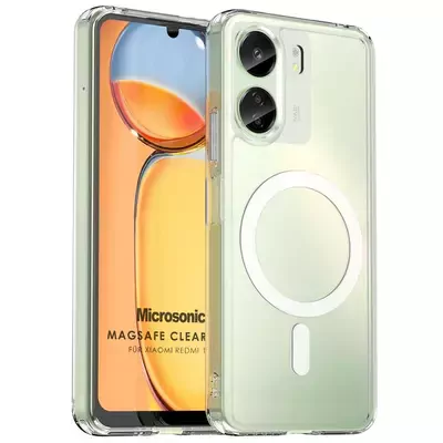 Microsonic Xiaomi Redmi 13C Kılıf MagSafe Clear Sararmaz Şeffaf