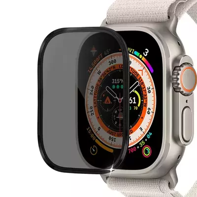Microsonic Apple Watch Ultra 3 Gizlilik Filtreli Cam Ekran Koruyucu Siyah