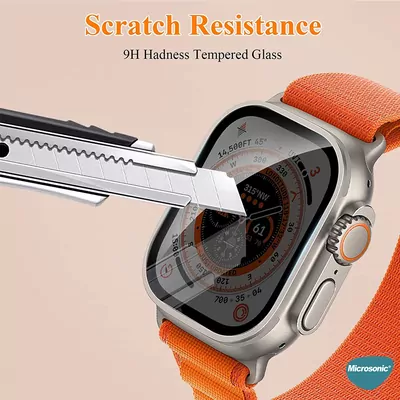 Microsonic Apple Watch Ultra 3 Gizlilik Filtreli Cam Ekran Koruyucu Siyah
