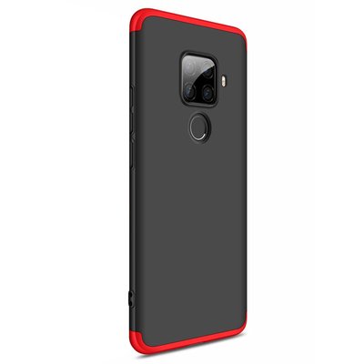 Microsonic Huawei Mate 30 Lite Kılıf Double Dip 360 Protective AYS Siyah - Kırmızı