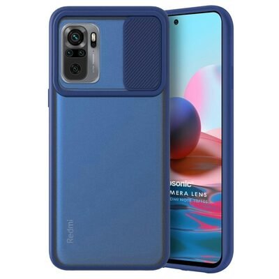 Microsonic Xiaomi Redmi Note 10S Kılıf Slide Camera Lens Protection Lacivert