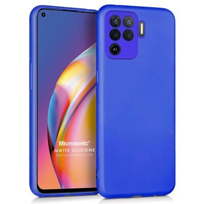 Microsonic Oppo Reno 5 Lite Kılıf Matte Silicone Mavi