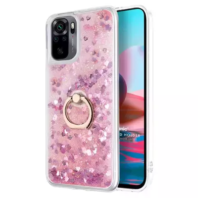 Microsonic Xiaomi Poco M5s Kılıf Glitter Liquid Holder Pembe