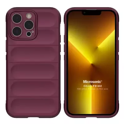 Microsonic Apple iPhone 13 Pro Max Kılıf Oslo Prime Bordo