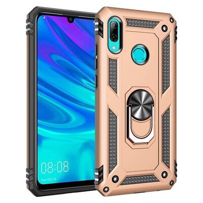 Microsonic Huawei P Smart 2019 Kılıf Military Ring Holder Gold