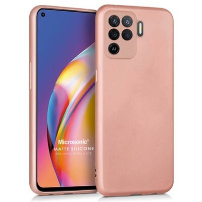 Microsonic Oppo Reno 5 Lite Kılıf Matte Silicone Rose Gold