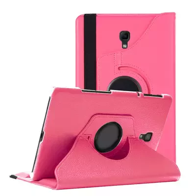 Microsonic Samsung Galaxy Tab A 10.5'' T590 Kılıf 360 Rotating Stand Deri Koyu Pembe