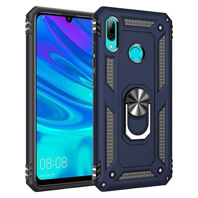 Microsonic Huawei P Smart 2019 Kılıf Military Ring Holder Lacivert