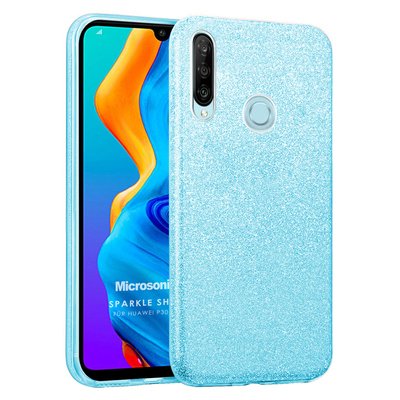 Microsonic Huawei P30 Lite Kılıf Sparkle Shiny Mavi