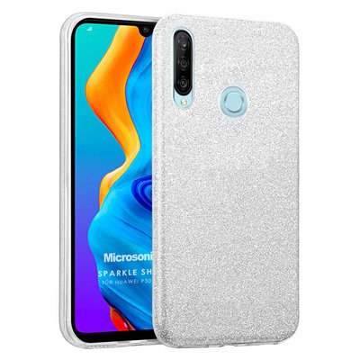 Microsonic Huawei P30 Lite Kılıf Sparkle Shiny Gümüş