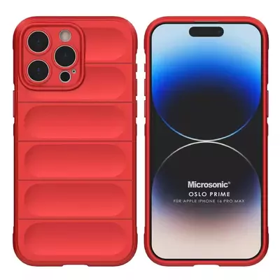 Microsonic Apple iPhone 16 Pro Max Kılıf Oslo Prime Kırmızı