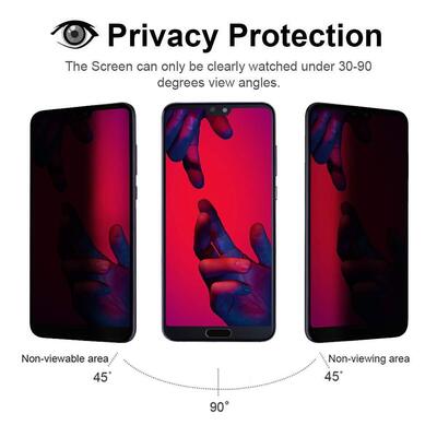 Microsonic Huawei P20 Pro Invisible Privacy Kavisli Ekran Koruyucu Siyah