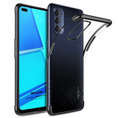 Microsonic Oppo Reno 4 Kılıf Skyfall Transparent Clear Siyah