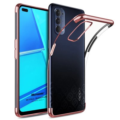 Microsonic Oppo Reno 4 Kılıf Skyfall Transparent Clear Rose Gold