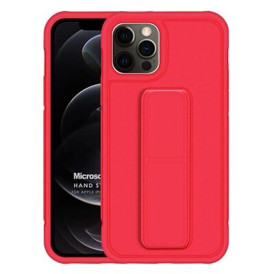 Microsonic Apple iPhone 12 Pro Max Kılıf Hand Strap Kırmızı