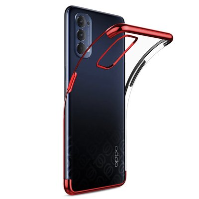 Microsonic Oppo Reno 4 Kılıf Skyfall Transparent Clear Kırmızı