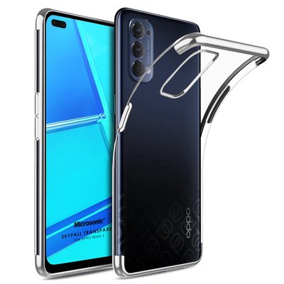 Microsonic Oppo Reno 4 Kılıf Skyfall Transparent Clear Gümüş